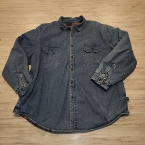 Vintage Northeast Outfitters Fleece Line Button Denim Shirt Men's Size XL